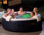 Intex PureSpa Plus 6 Person Inflatable Round Hot Tub Set con 170 AirJets, Azul - Image 4